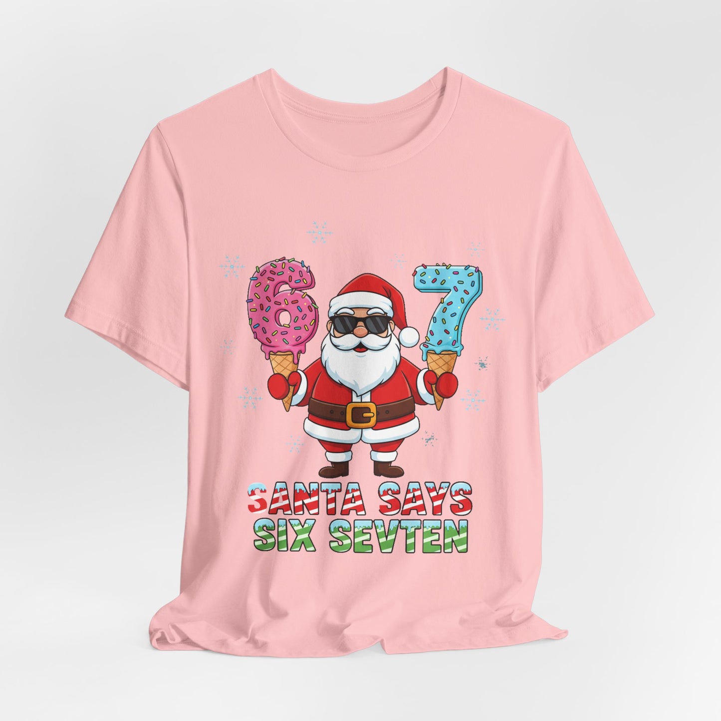 6 7 Christmas with Santa T-Shirt | Holiday Number Tee