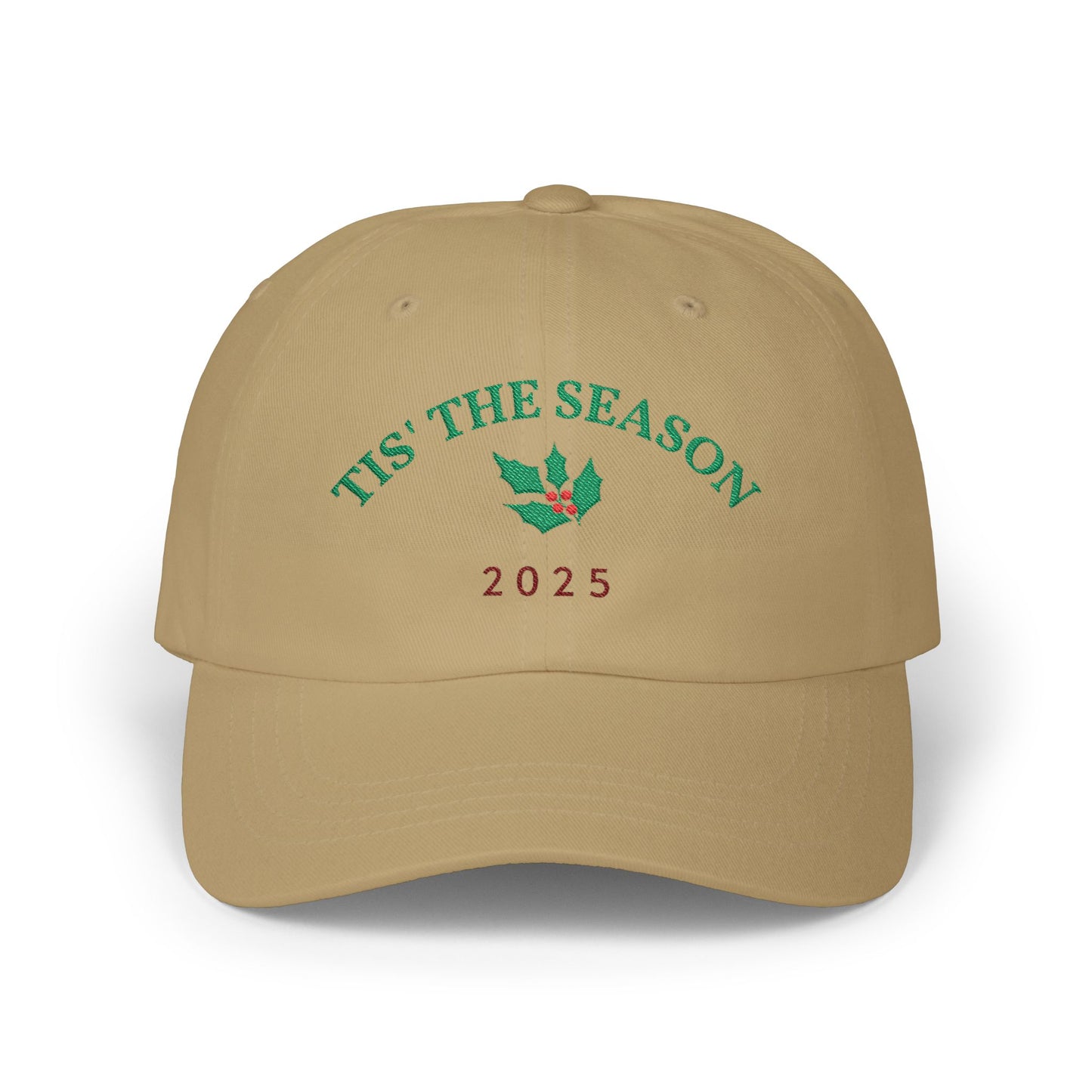 Tis' the Season holly 2025 Dad Cap | Christmas hat
