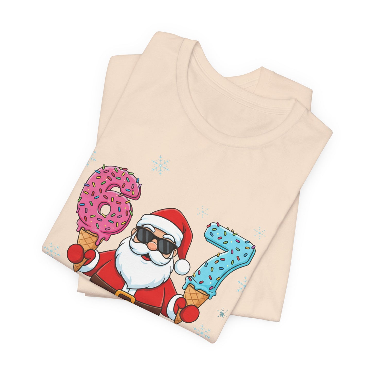 6 7 Christmas with Santa T-Shirt | Holiday Number Tee