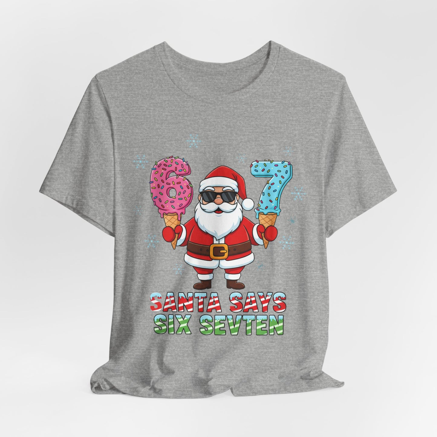 6 7 Christmas with Santa T-Shirt | Holiday Number Tee