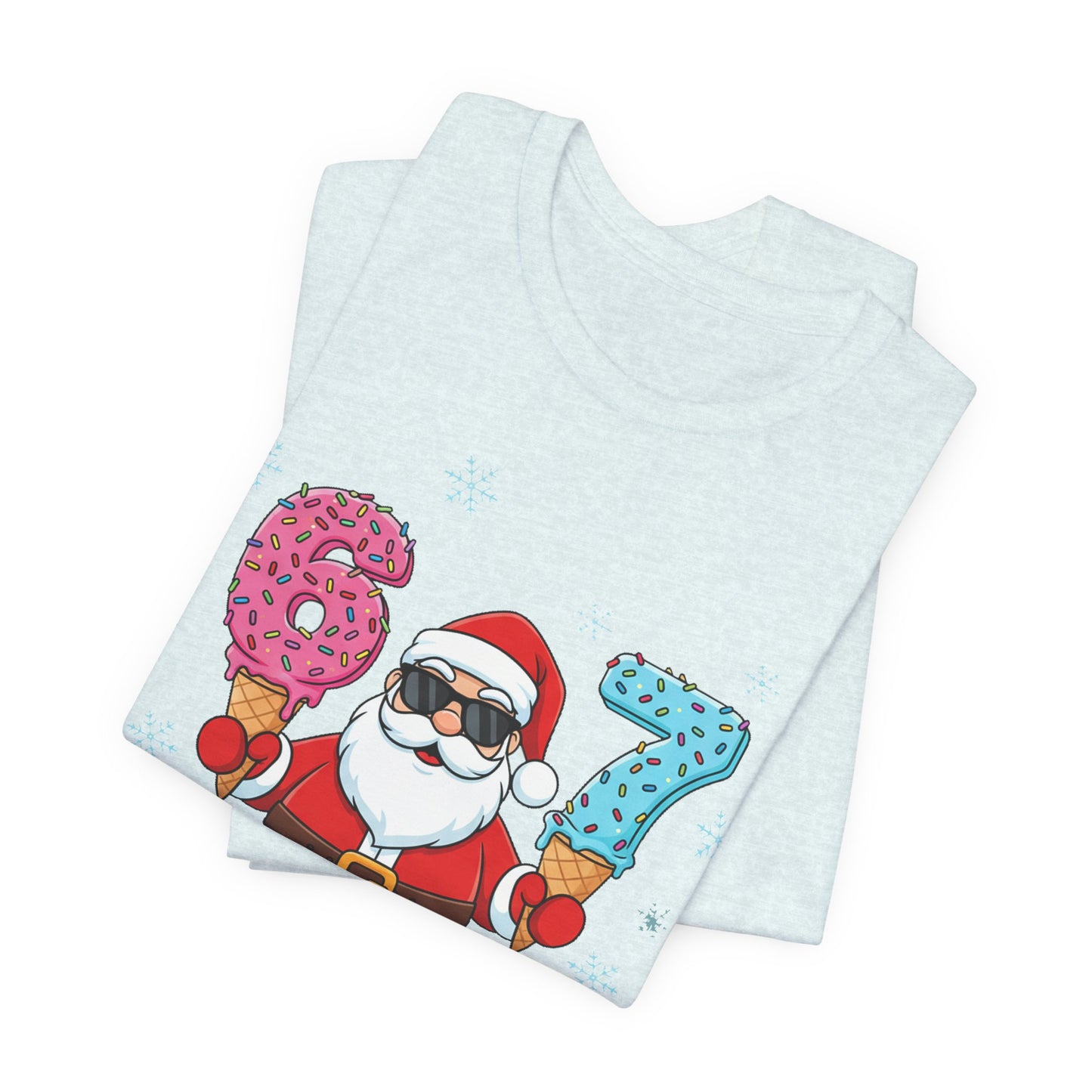 6 7 Christmas with Santa T-Shirt | Holiday Number Tee