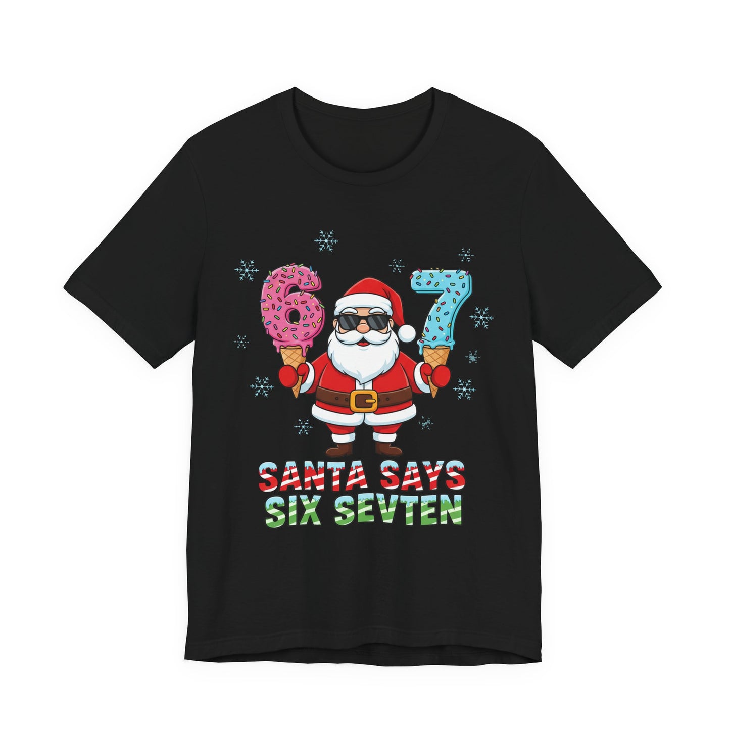 6 7 Christmas with Santa T-Shirt | Holiday Number Tee