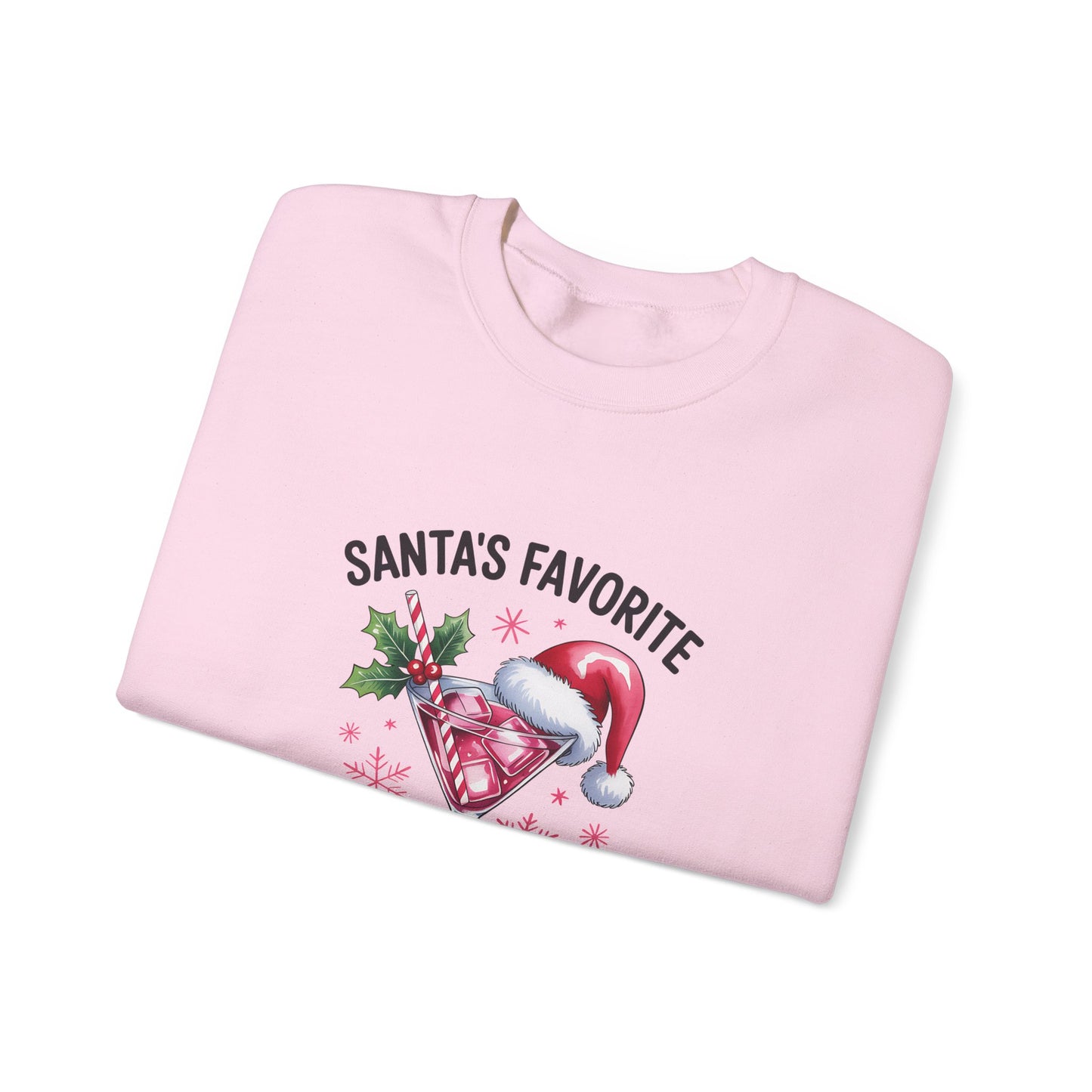 Funny Santa's Favorite Hot Mess Unisex Crewneck Sweatshirt, Christmas Gift Idea, Holiday Apparel, Winter Jumper, Xmas Clothing