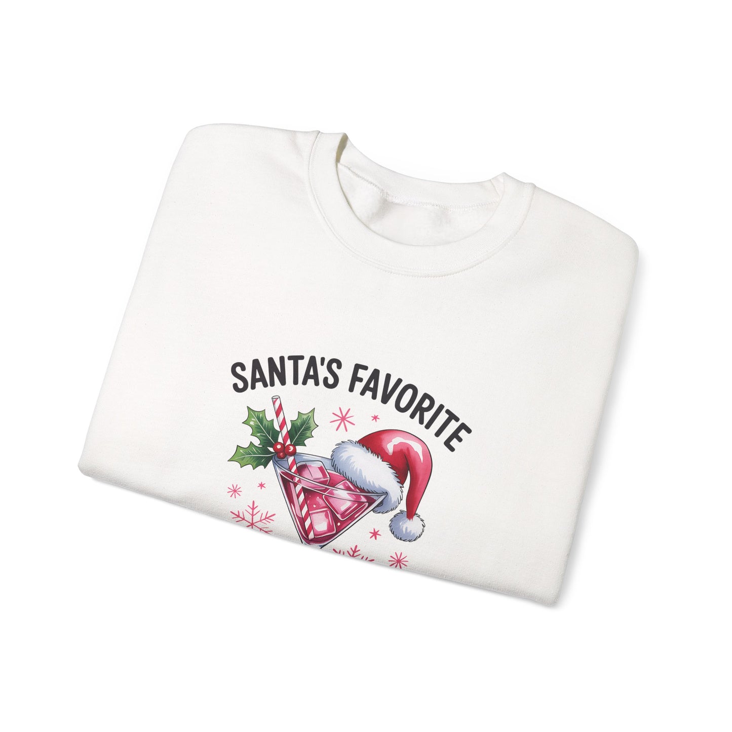 Funny Santa's Favorite Hot Mess Unisex Crewneck Sweatshirt, Christmas Gift Idea, Holiday Apparel, Winter Jumper, Xmas Clothing