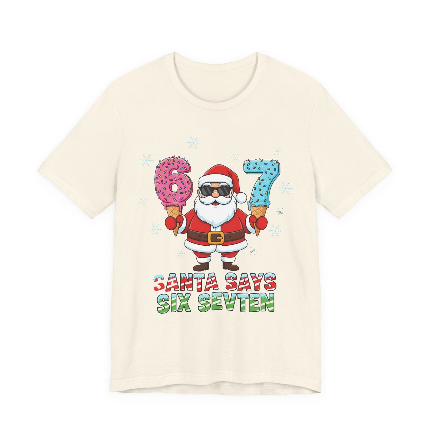 6 7 Christmas with Santa T-Shirt | Holiday Number Tee