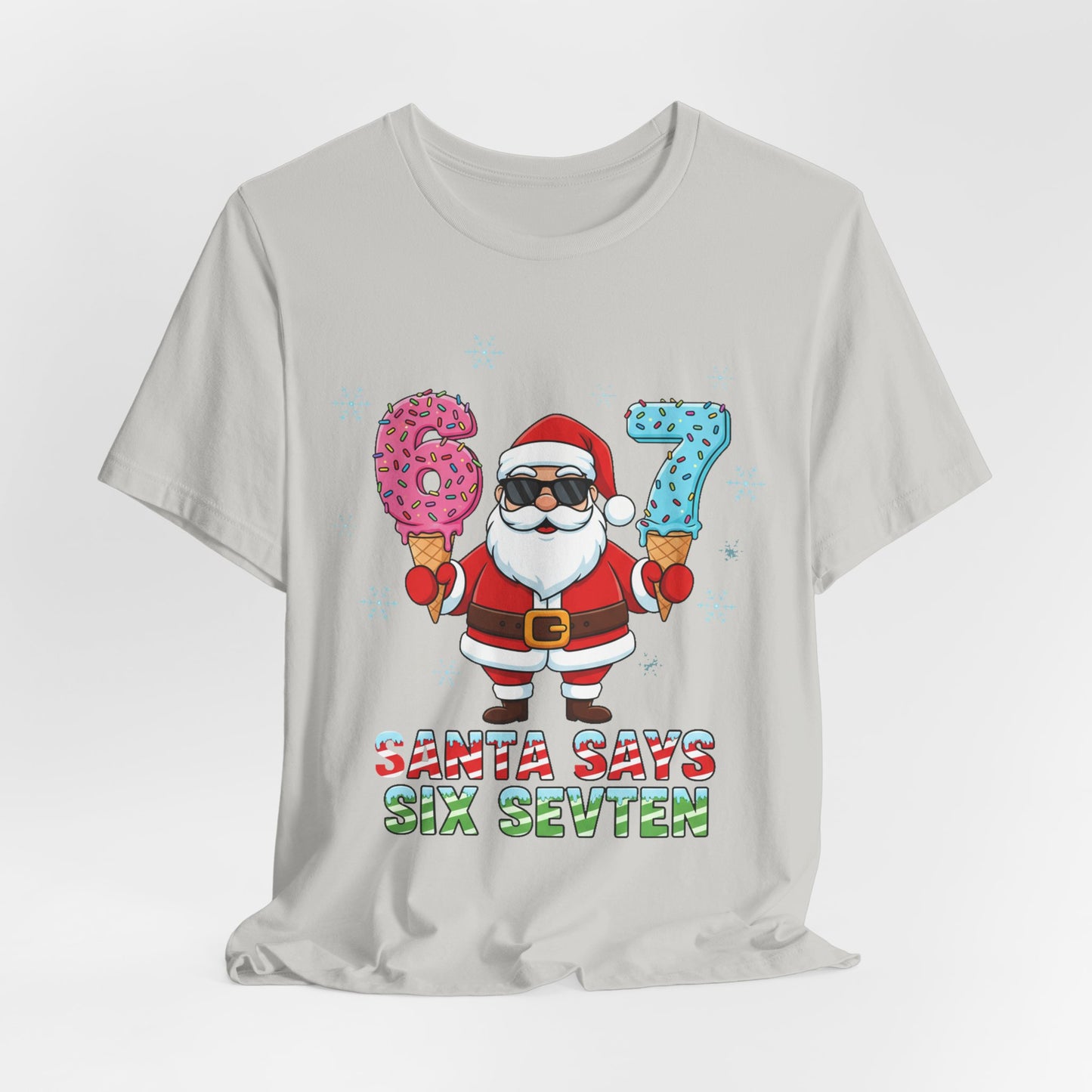 6 7 Christmas with Santa T-Shirt | Holiday Number Tee