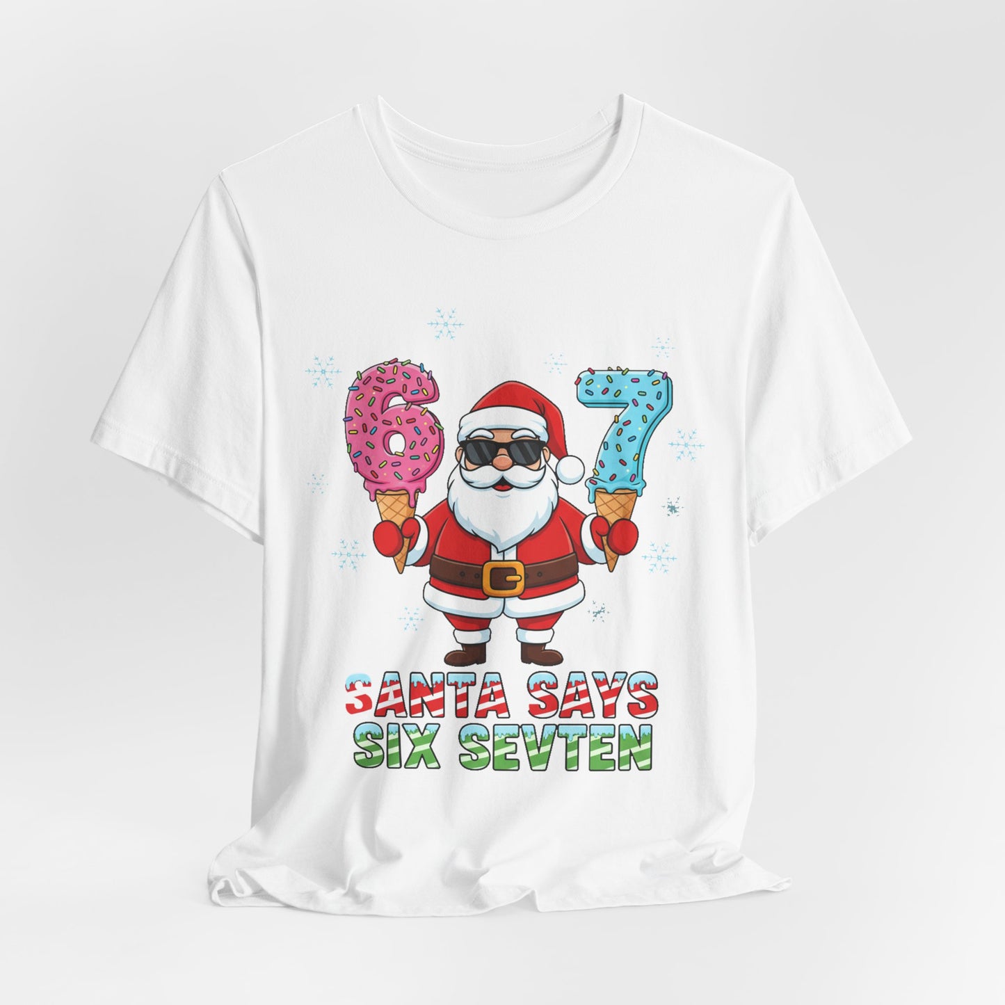 6 7 Christmas with Santa T-Shirt | Holiday Number Tee