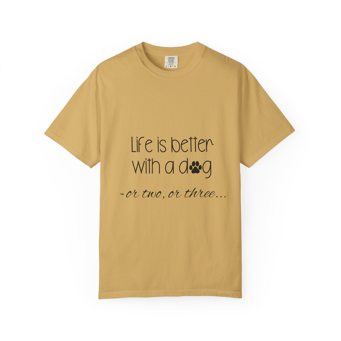 Life Is Better With a Dog T-shirt | Paw Print Script Tee