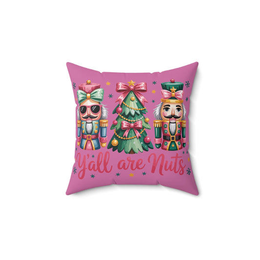 Hey Your Nuts Christmas Pillow | Square Spun Polyester Pillow