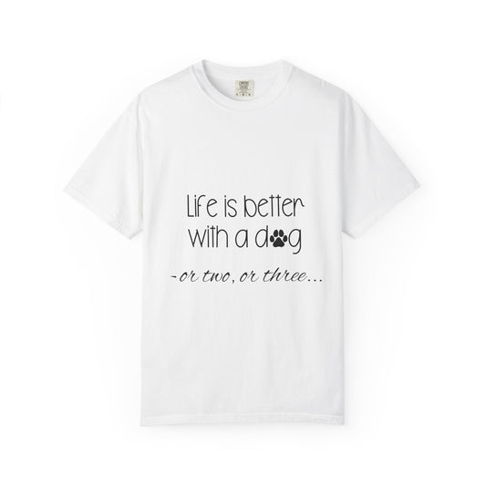Life Is Better With a Dog T-shirt | Paw Print Script Tee