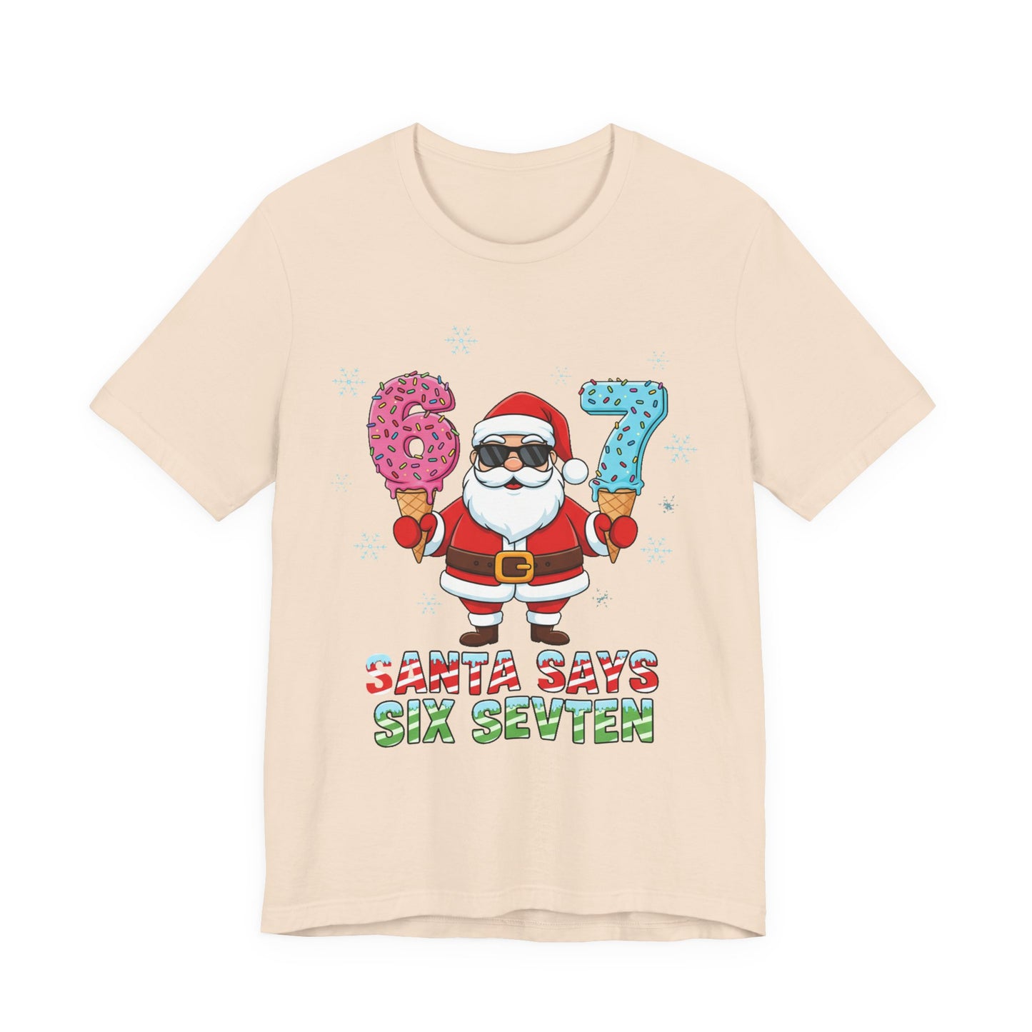 6 7 Christmas with Santa T-Shirt | Holiday Number Tee