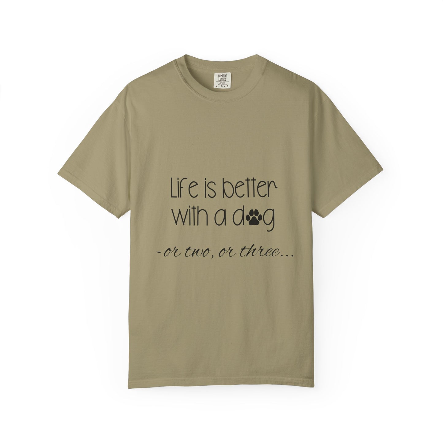 Life Is Better With a Dog T-shirt | Paw Print Script Tee
