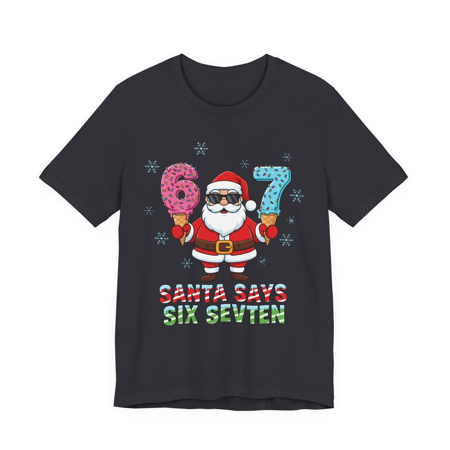 6 7 Christmas with Santa T-Shirt | Holiday Number Tee