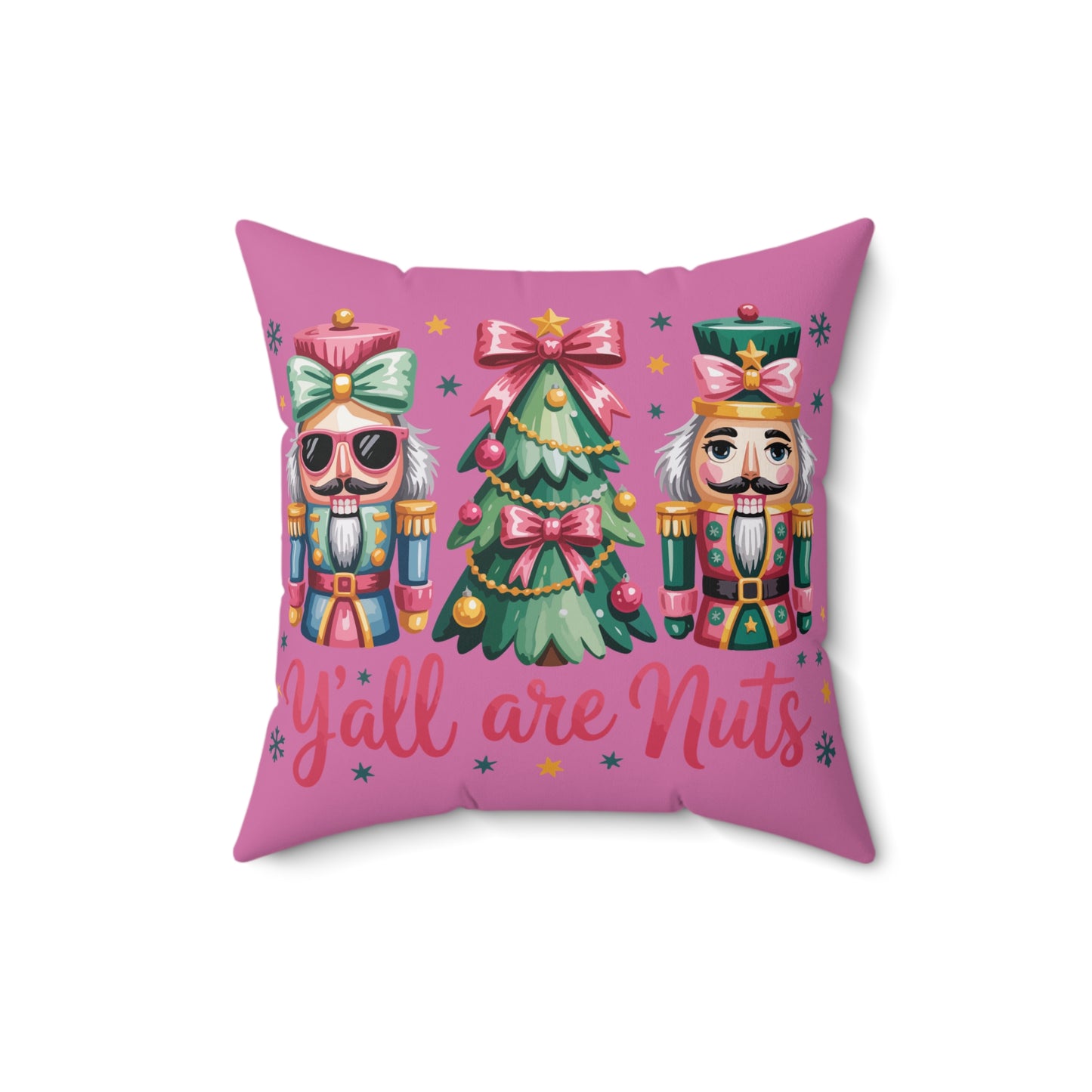 Hey Your Nuts Christmas Pillow | Square Spun Polyester Pillow