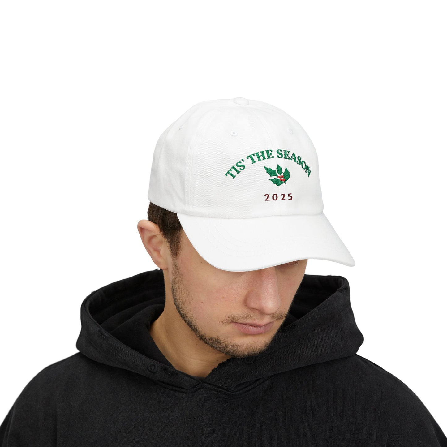 Tis' the Season holly 2025 Dad Cap | Christmas hat
