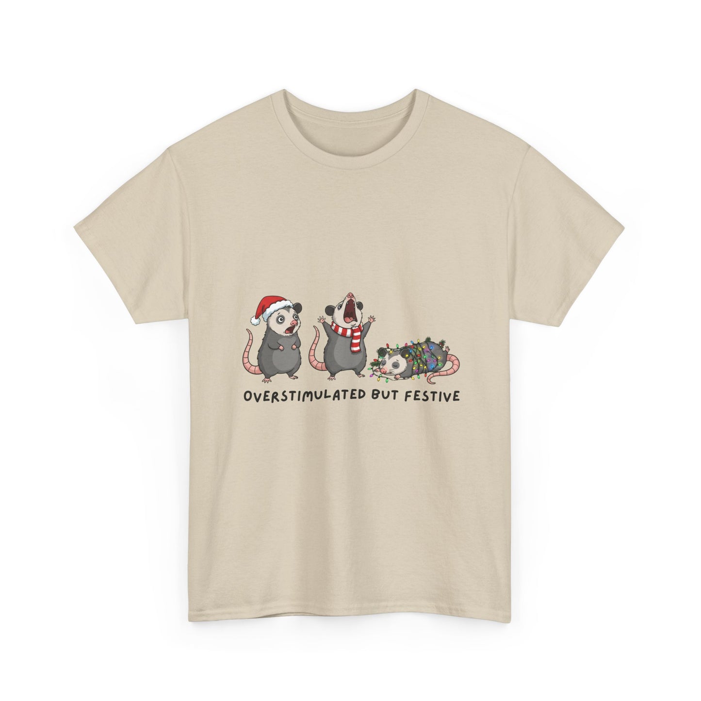 Overstimulated Festive Mice T-Shirt | Cute Holiday Party Illustration