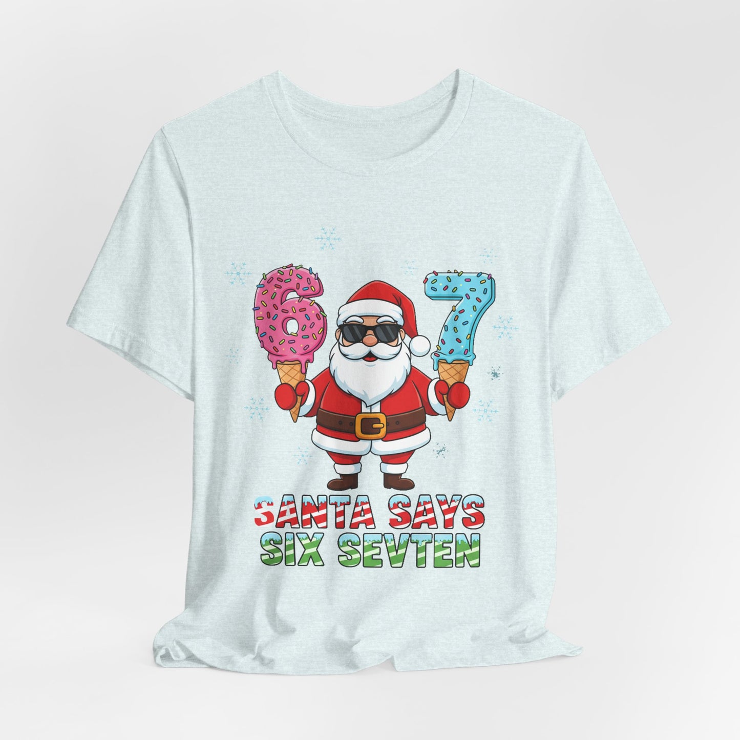 6 7 Christmas with Santa T-Shirt | Holiday Number Tee
