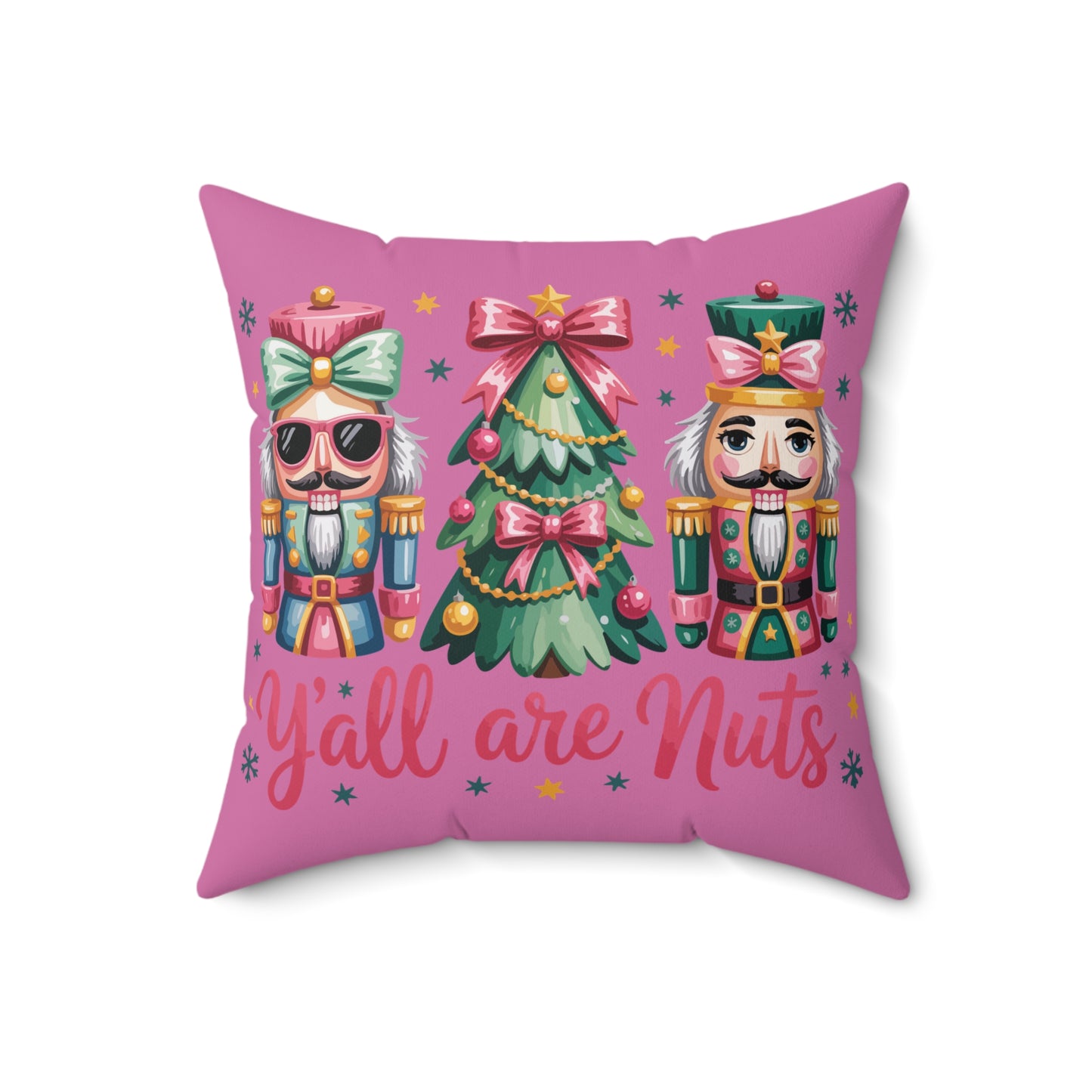 Hey Your Nuts Christmas Pillow | Square Spun Polyester Pillow