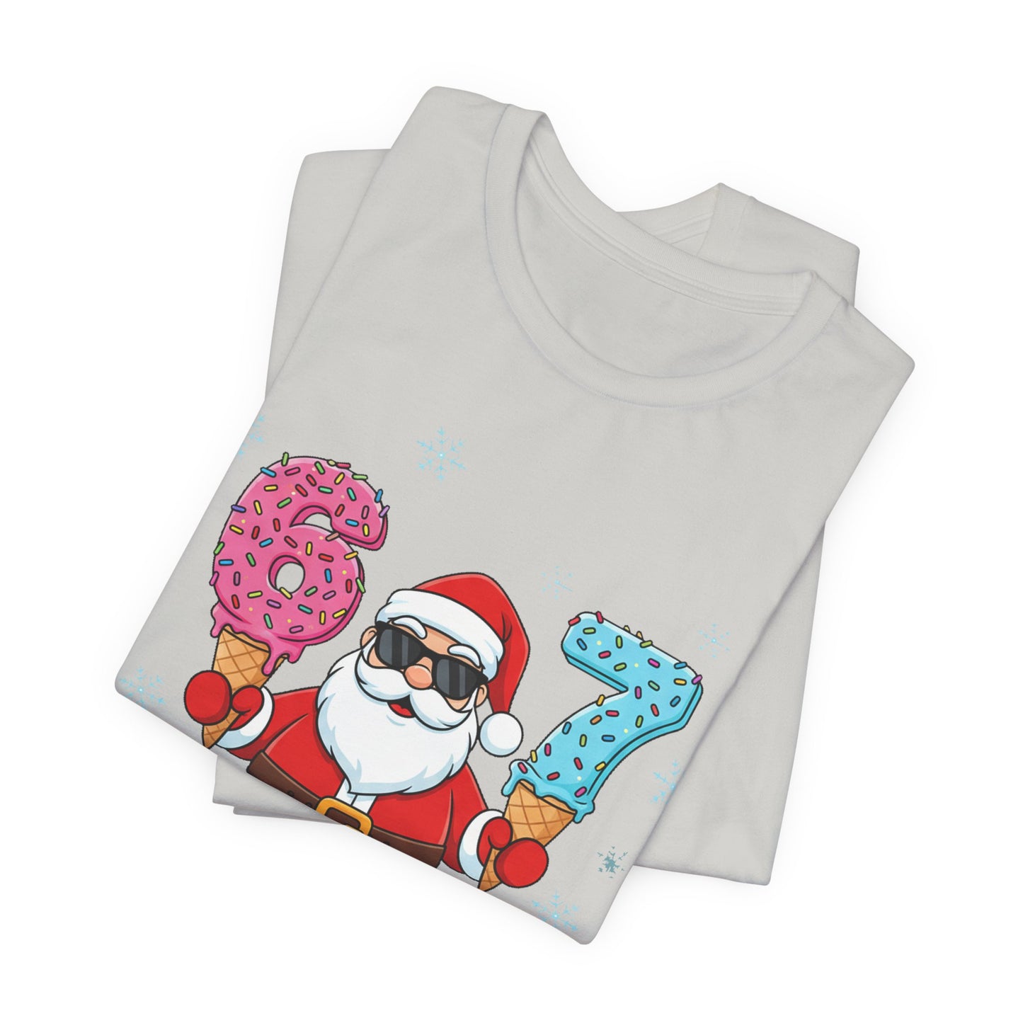 6 7 Christmas with Santa T-Shirt | Holiday Number Tee