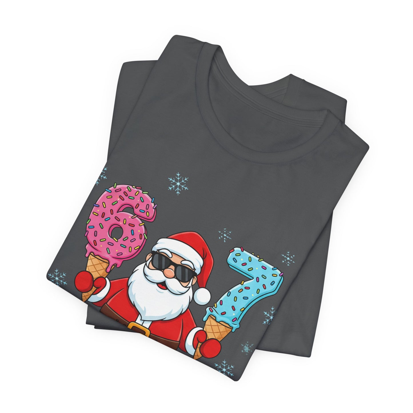 6 7 Christmas with Santa T-Shirt | Holiday Number Tee