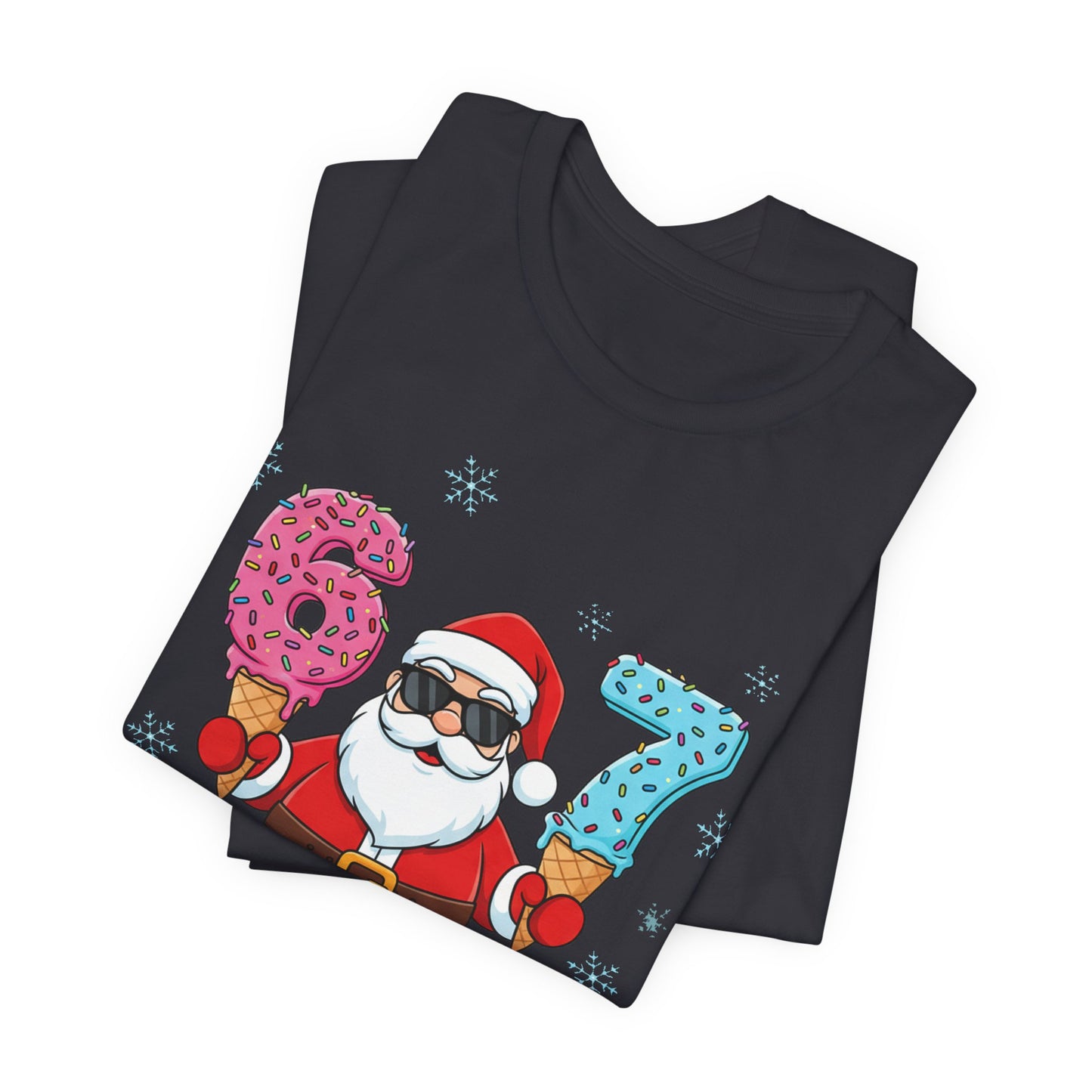6 7 Christmas with Santa T-Shirt | Holiday Number Tee
