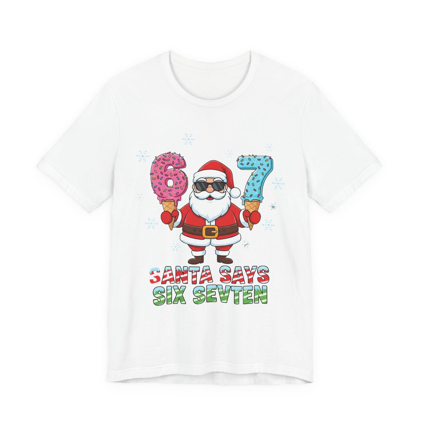 6 7 Christmas with Santa T-Shirt | Holiday Number Tee