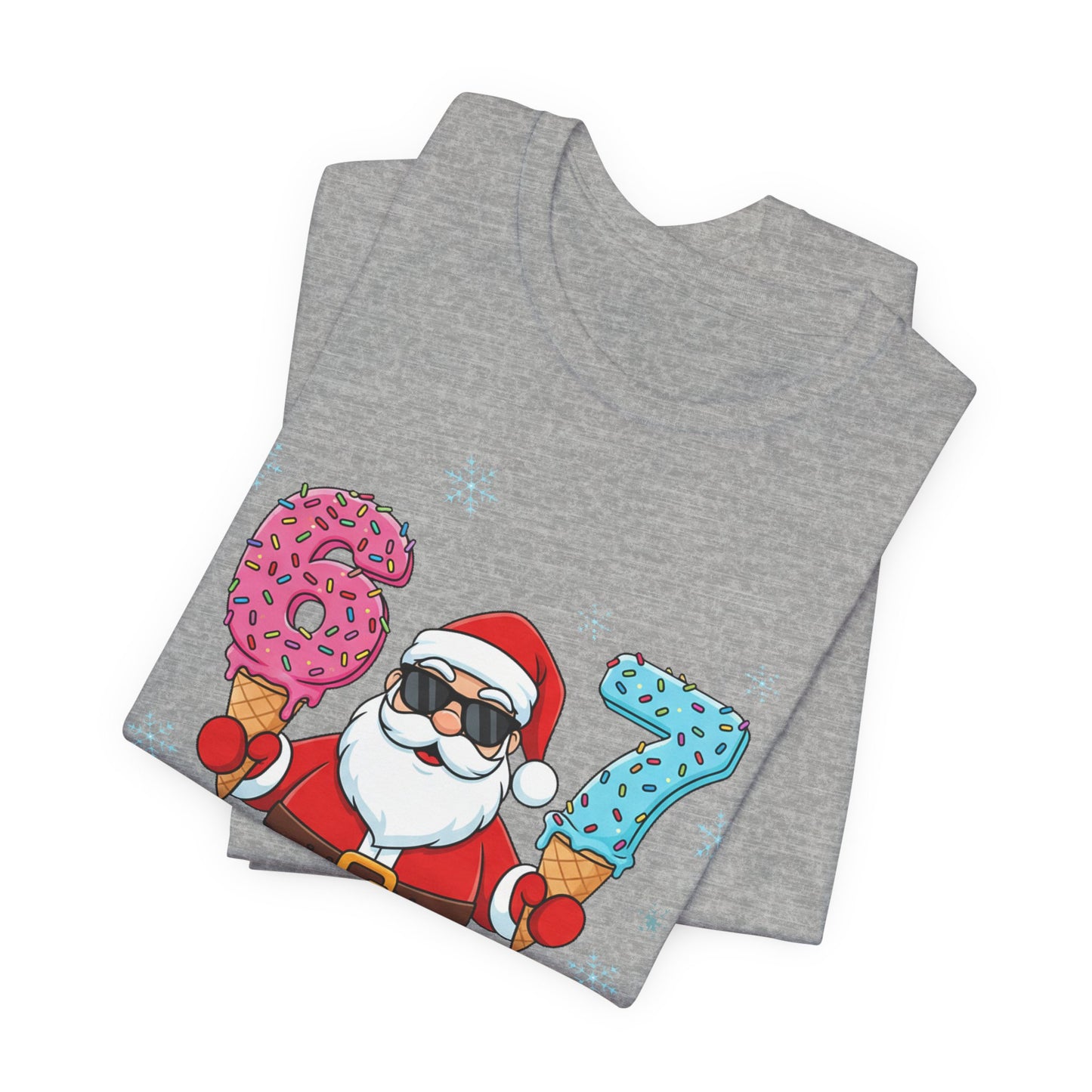 6 7 Christmas with Santa T-Shirt | Holiday Number Tee