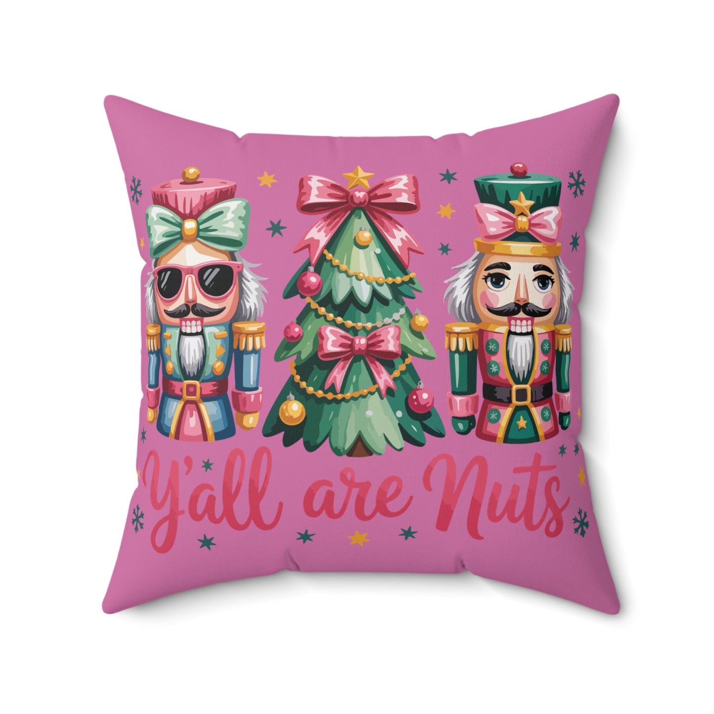 Hey Your Nuts Christmas Pillow | Square Spun Polyester Pillow