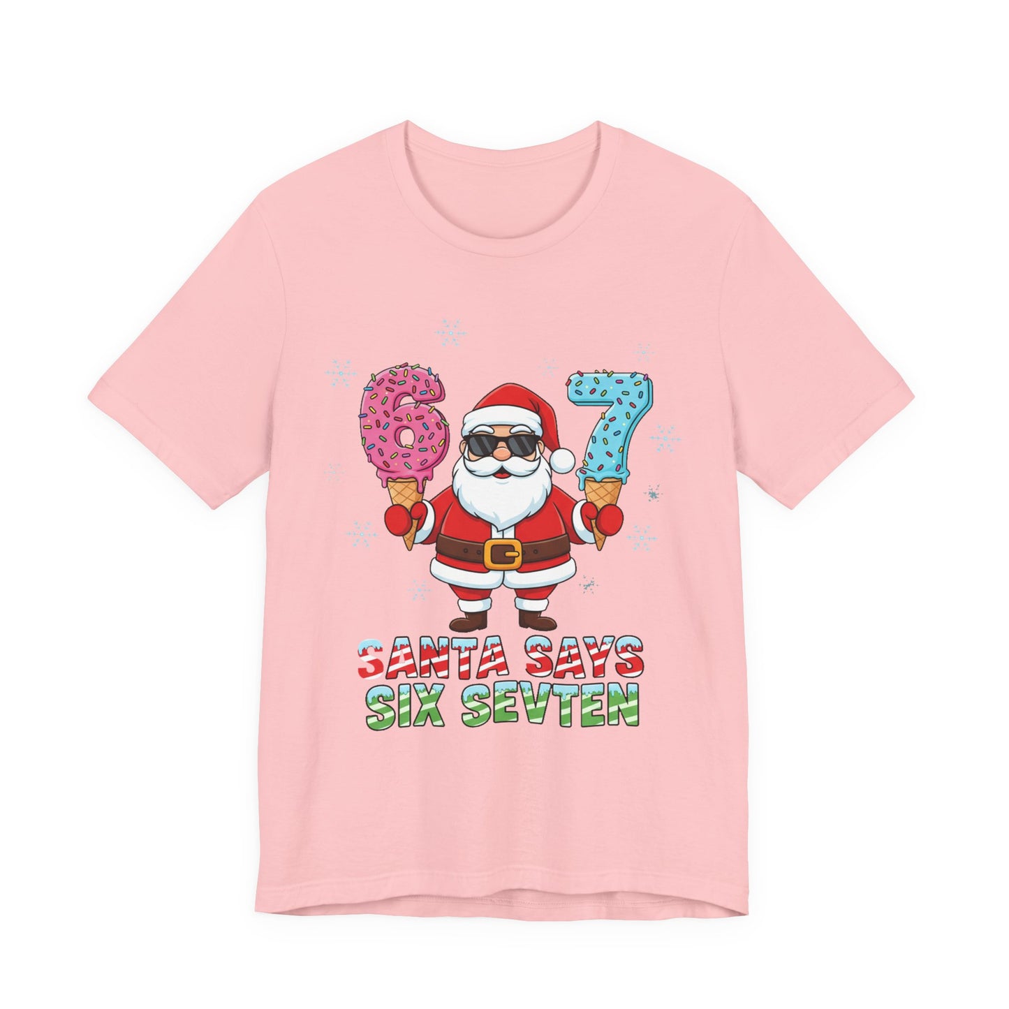 6 7 Christmas with Santa T-Shirt | Holiday Number Tee