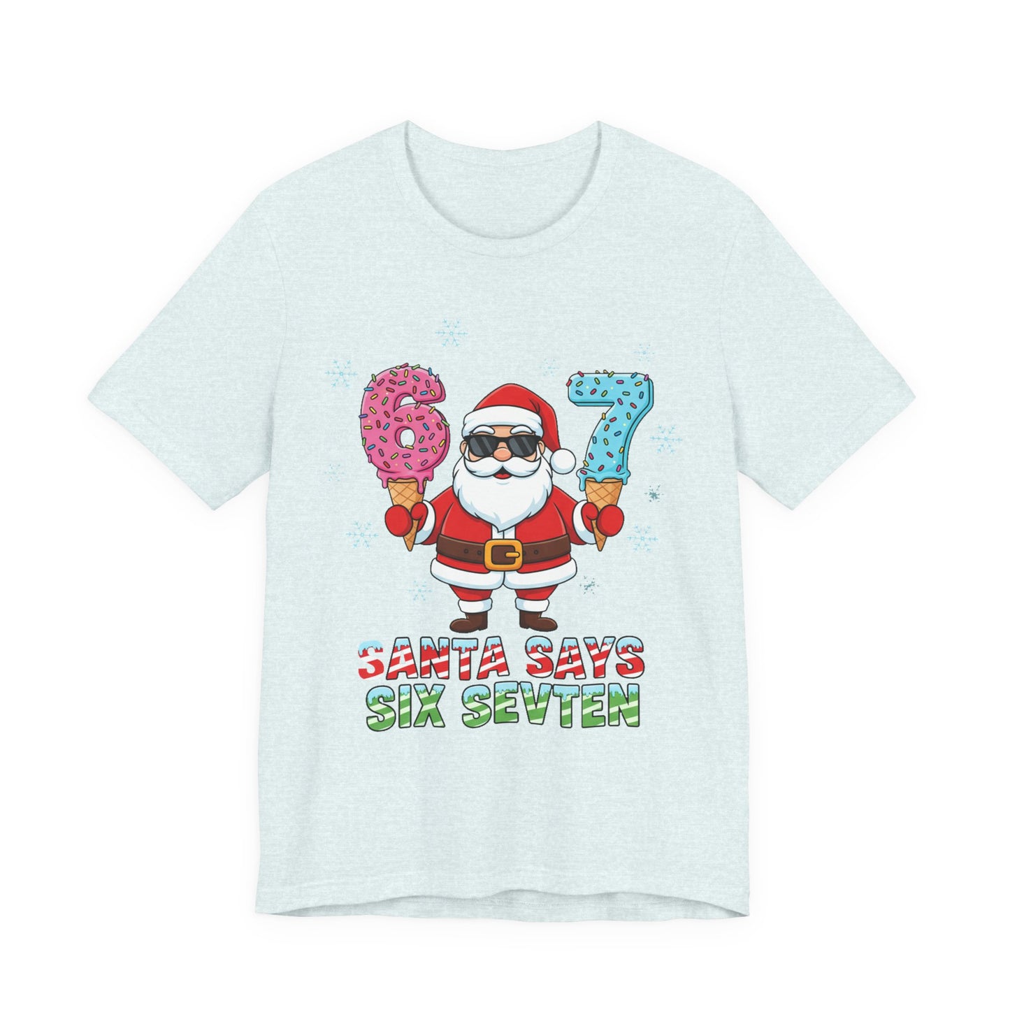 6 7 Christmas with Santa T-Shirt | Holiday Number Tee