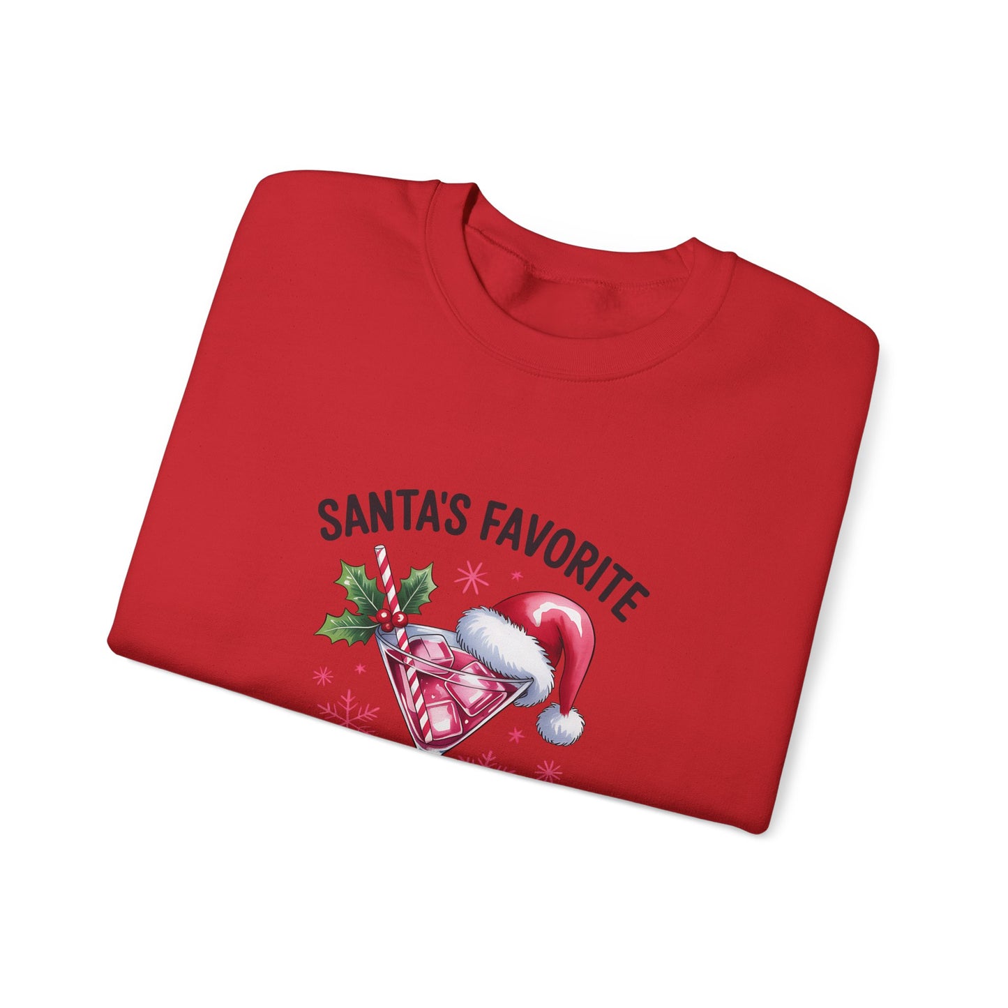 Funny Santa's Favorite Hot Mess Unisex Crewneck Sweatshirt, Christmas Gift Idea, Holiday Apparel, Winter Jumper, Xmas Clothing