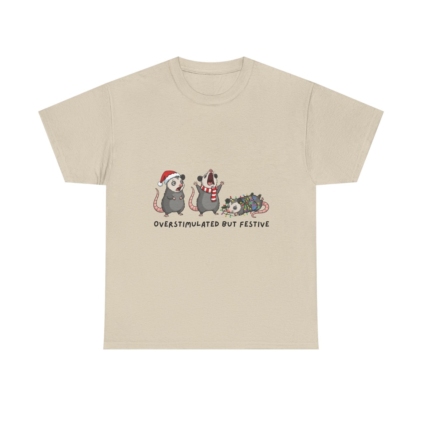 Overstimulated Festive Mice T-Shirt | Cute Holiday Party Illustration