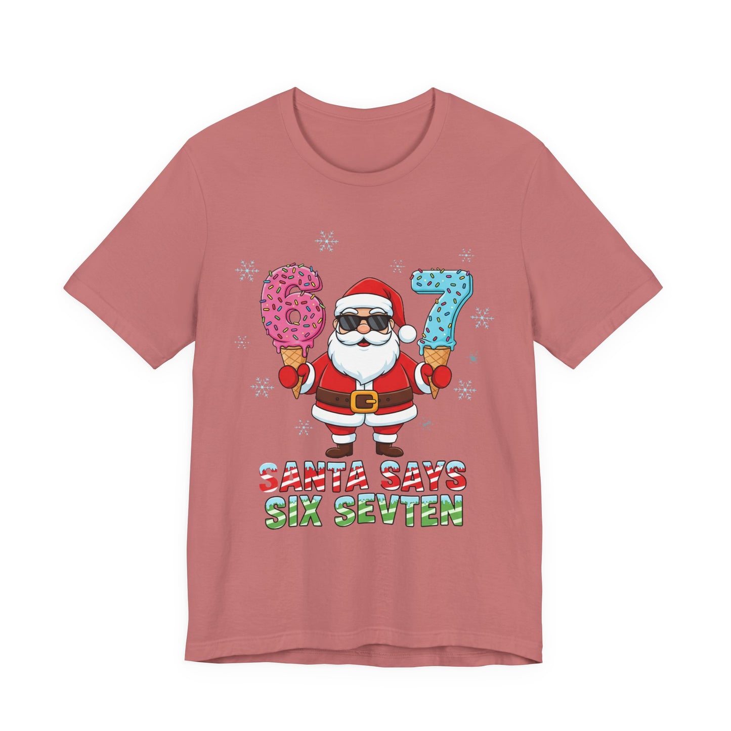 6 7 Christmas with Santa T-Shirt | Holiday Number Tee