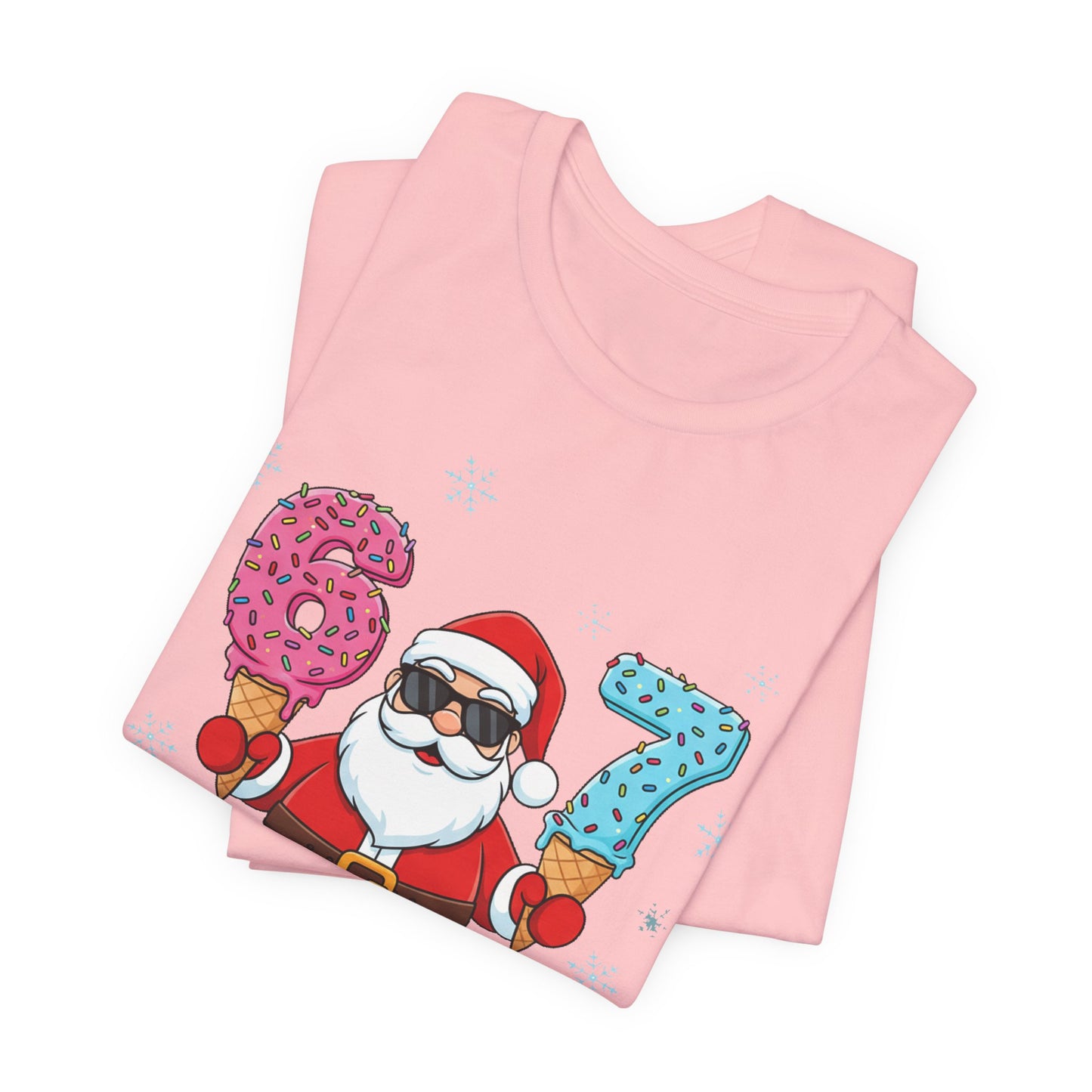 6 7 Christmas with Santa T-Shirt | Holiday Number Tee