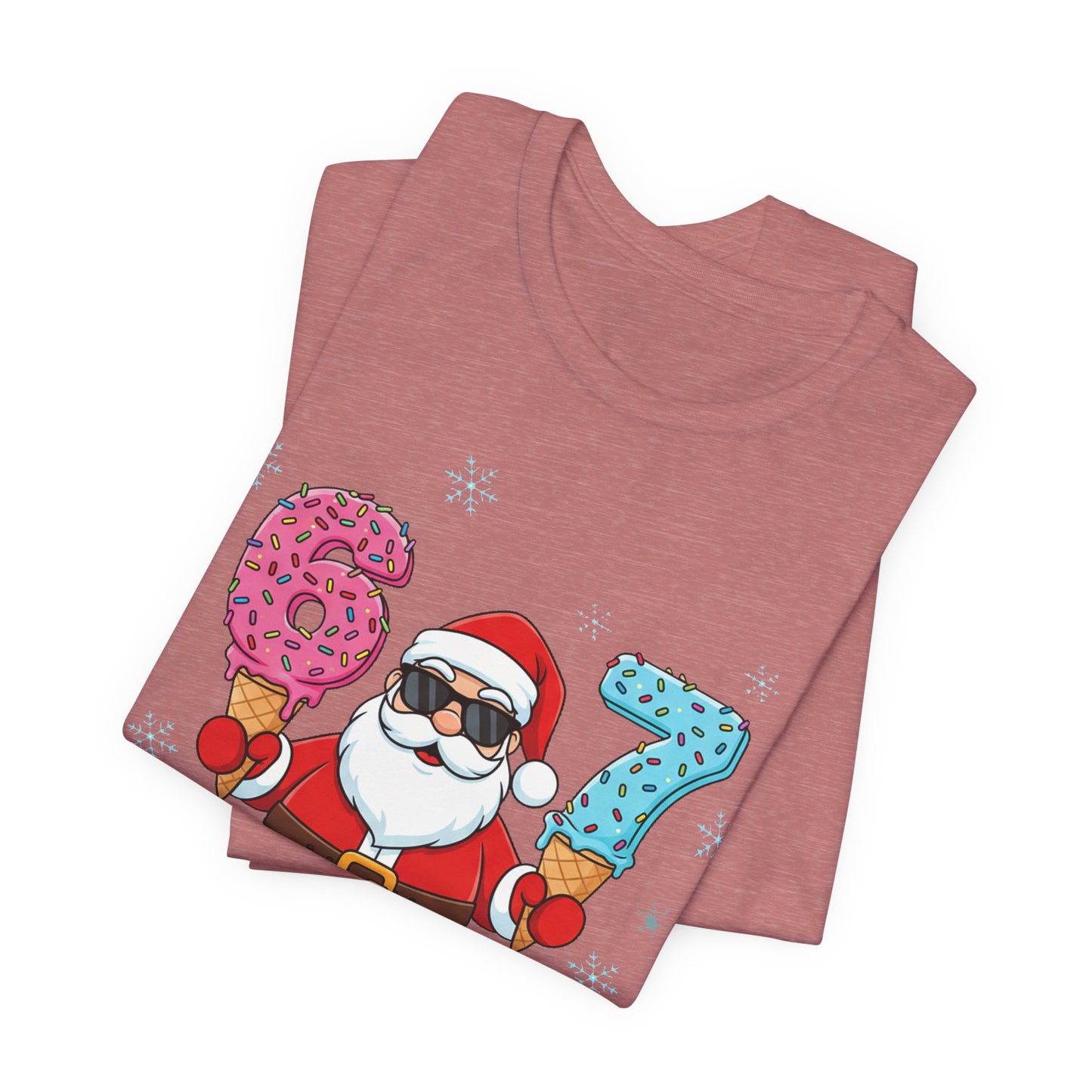 6 7 Christmas with Santa T-Shirt | Holiday Number Tee