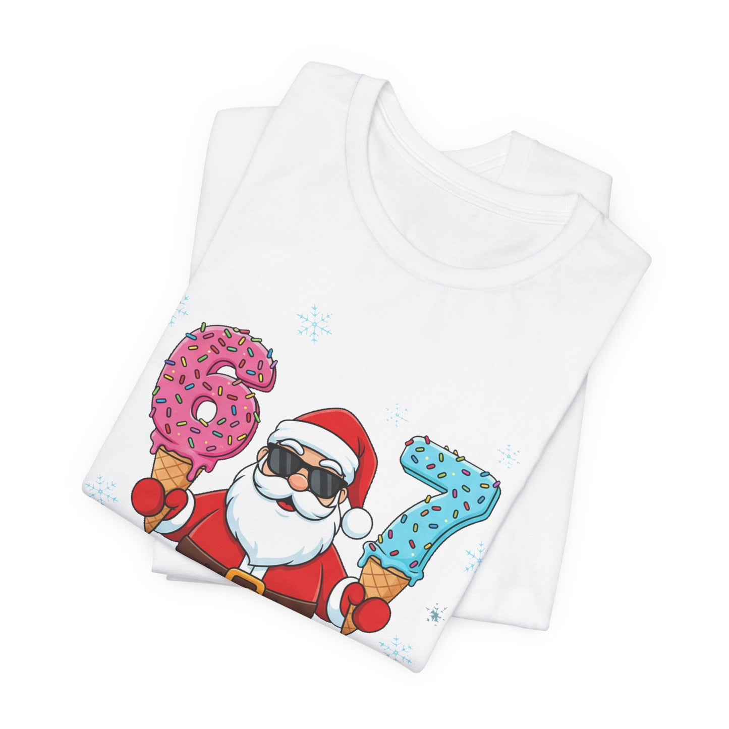 6 7 Christmas with Santa T-Shirt | Holiday Number Tee