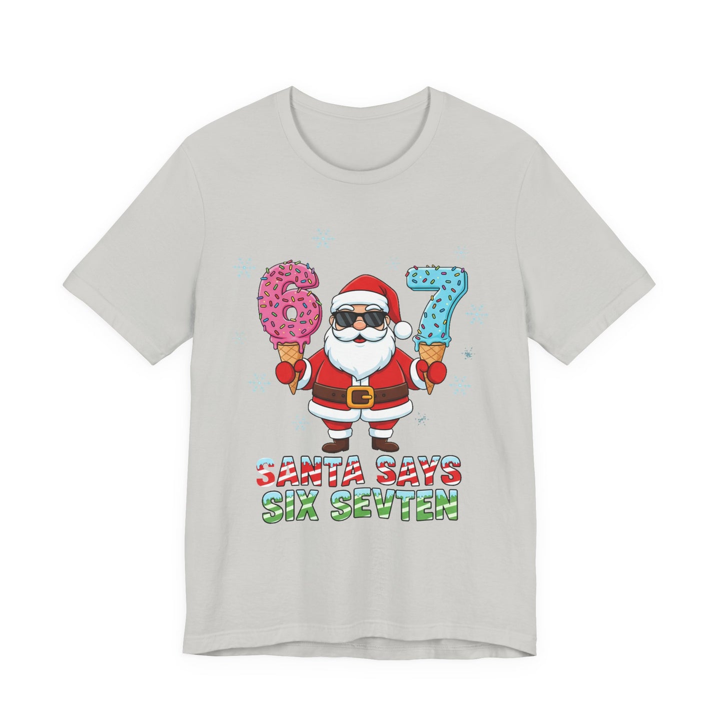 6 7 Christmas with Santa T-Shirt | Holiday Number Tee