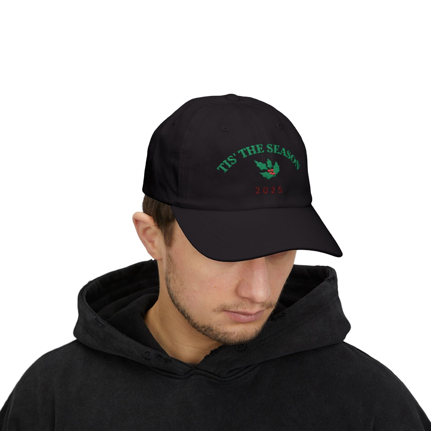 Tis' the Season holly 2025 Dad Cap | Christmas hat