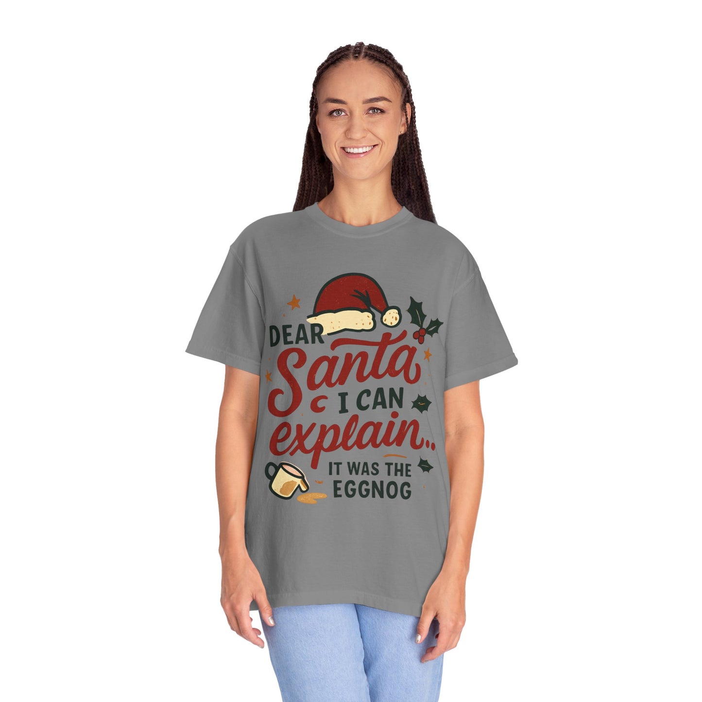 Dear Santa I Can Explain T-shirt | Christmas eggnog funny holiday tee