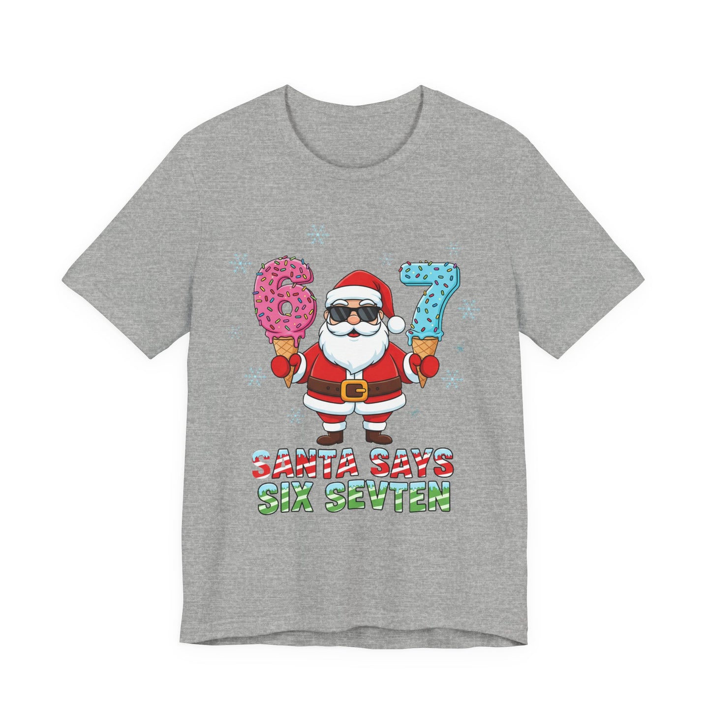 6 7 Christmas with Santa T-Shirt | Holiday Number Tee
