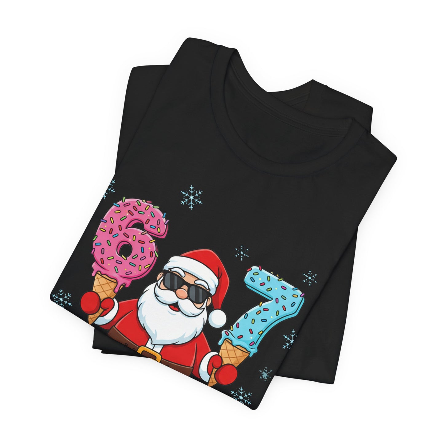 6 7 Christmas with Santa T-Shirt | Holiday Number Tee