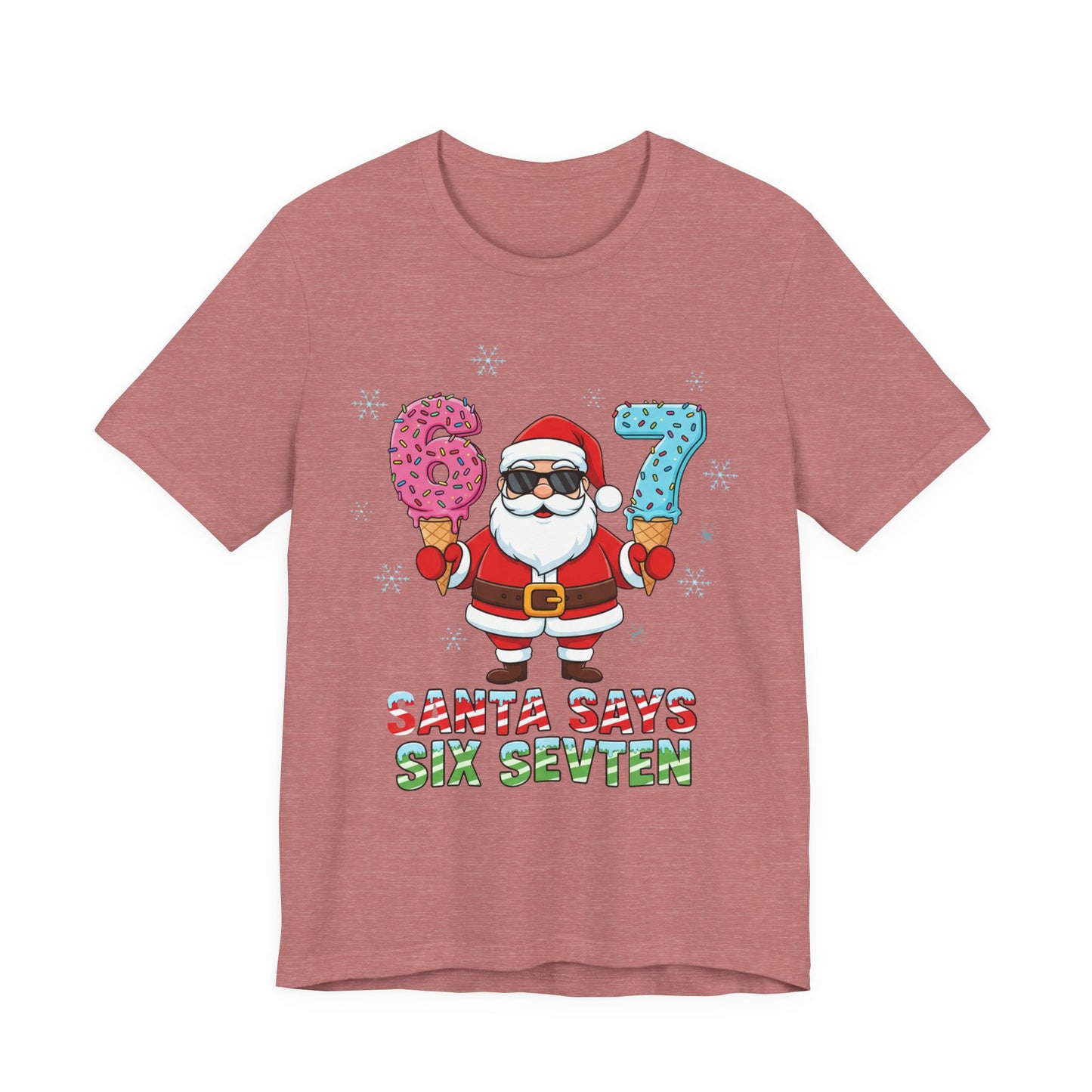 6 7 Christmas with Santa T-Shirt | Holiday Number Tee