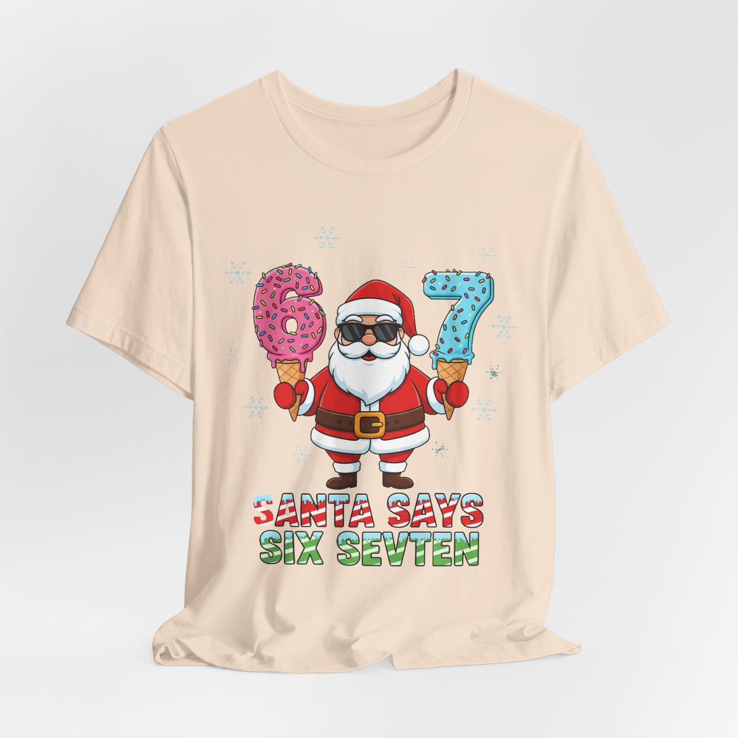 6 7 Christmas with Santa T-Shirt | Holiday Number Tee